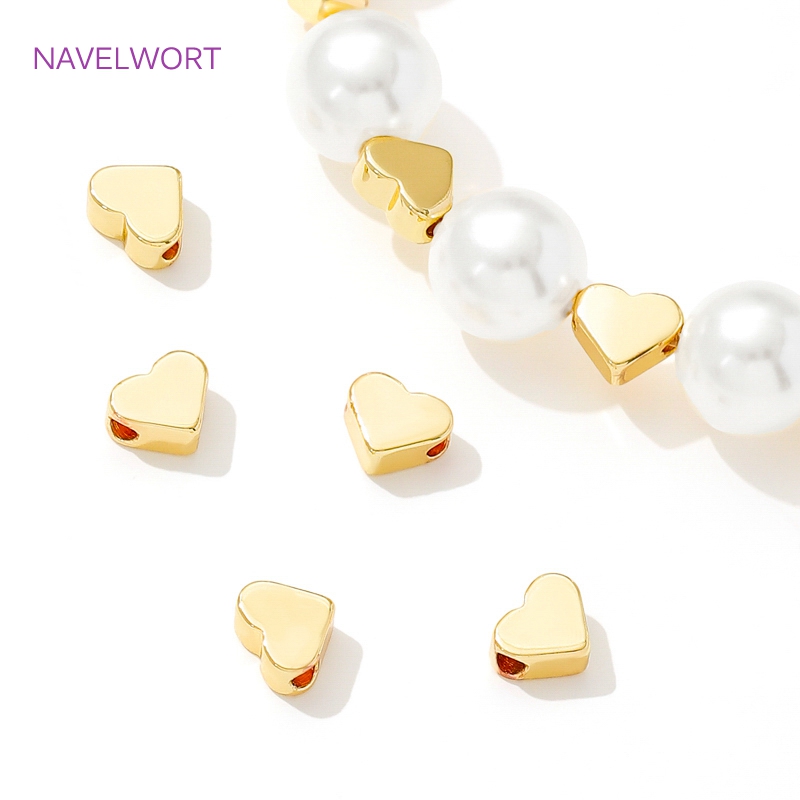 Jewelry Making Items - Cuentas espaciadoras en forma de corazón