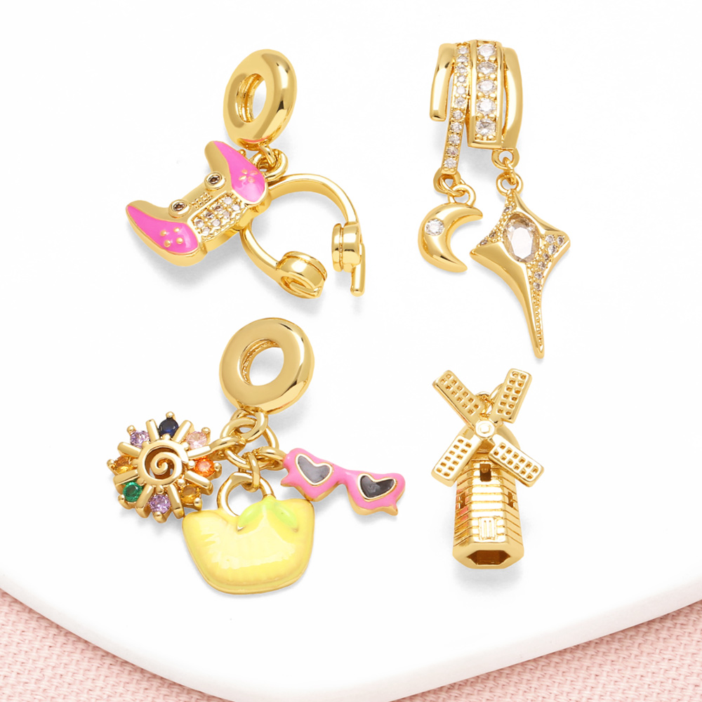 Jewelry Making Game - OCESRIO-gafas de esmalte rosa, colgante de