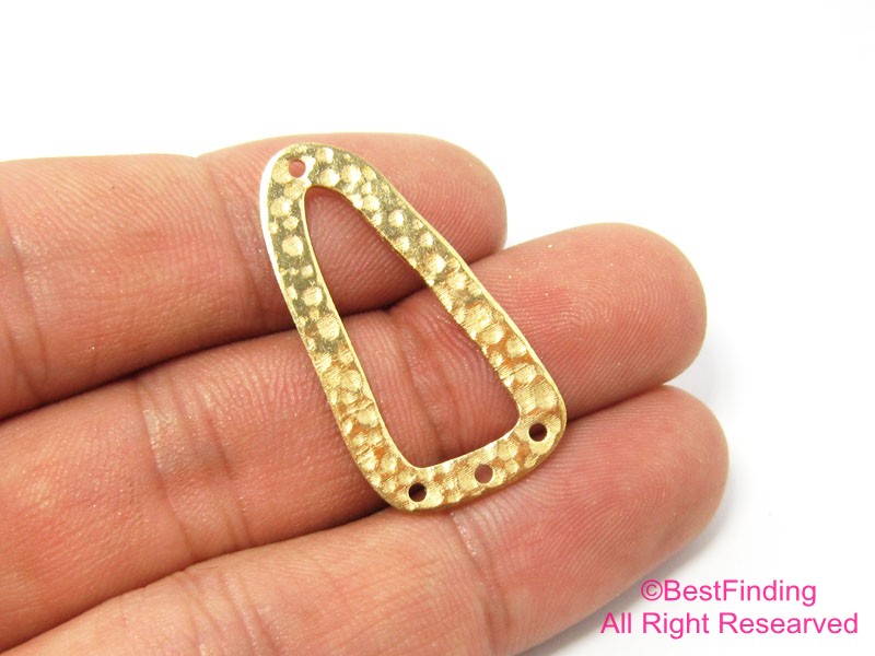 Jewelry Making Hammer - Conector de latón triangular martillado 20