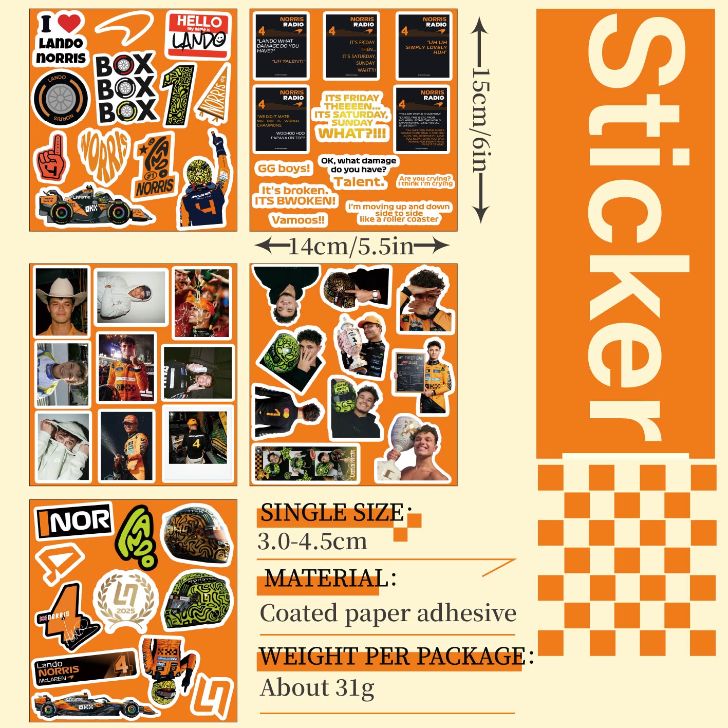 5-6 hojas de pegatinas F1, peg - Jewelry Making Party reseña y precio