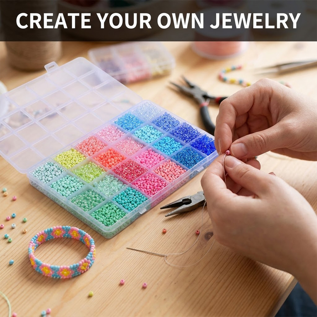 Kit de 5200 Cuentas de Vidrio  - Jewelry Making Course reseña y precio